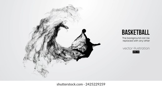 Abstract basketball player man in action isolated white background. Vector illustration