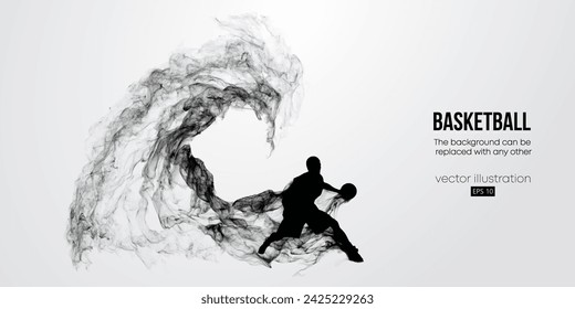 Abstract basketball player man in action isolated white background. Vector illustration