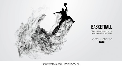 Abstract basketball player man in action isolated white background. Vector illustration