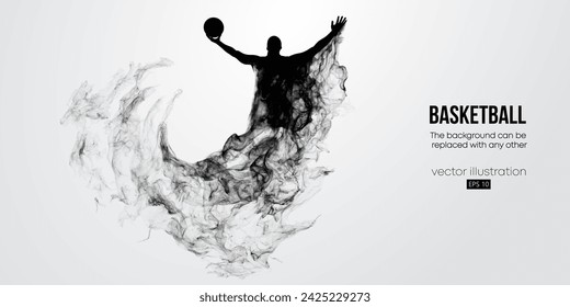 Abstract basketball player man in action isolated white background. Vector illustration