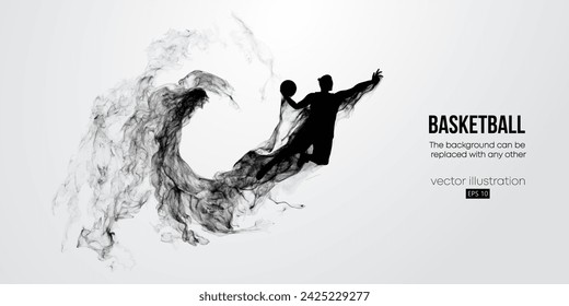 Abstract basketball player man in action isolated white background. Vector illustration