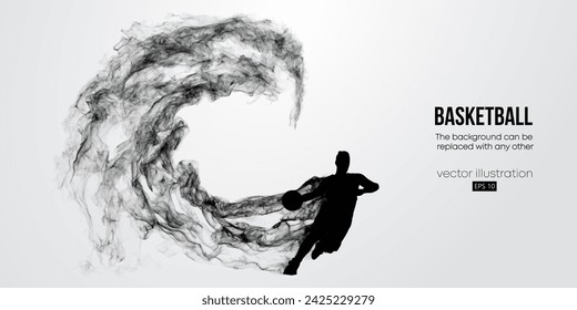 Abstract basketball player man in action isolated white background. Vector illustration