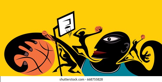 Abstract Basketball Player (Vector Art)