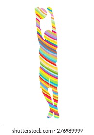 Abstract basketball player vector background concept made of stripes