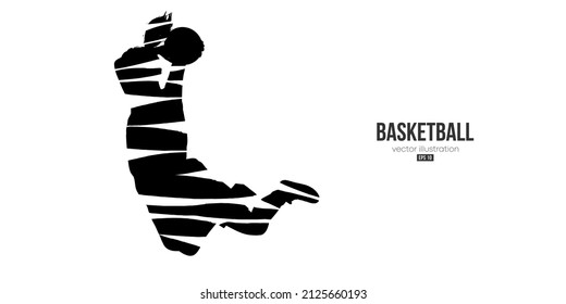 Abstract basketball player woman in action isolated white background. Vector illustration