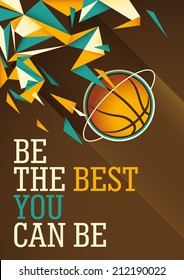 Abstract basketball poster in color. Vector illustration.