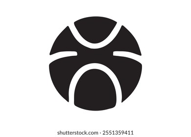 Abstract Basketball Silhouette Design – Minimalist Black and White Illustration