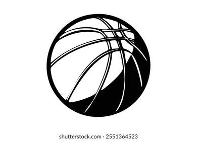 Abstract Basketball Silhouette Design – Minimalist Black and White Illustration