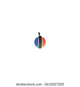 Abstract Bat Ball Logo with White Background