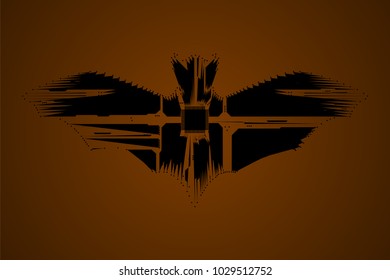 Abstract bat in the form of an electronic circuit. Vector illustration. Mouse. Bat.