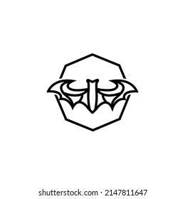 Design-Vorlage für abstrakte Fledermaus-achteckige Logos