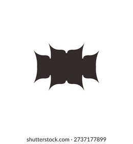 Abstract Bat Silhouette Icon – Gothic Halloween Black Symbol Isolated on White