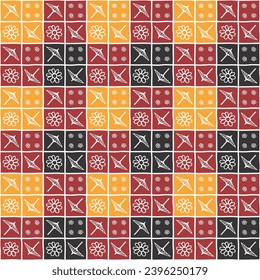 abstract batik flower umbrella doodle pattern