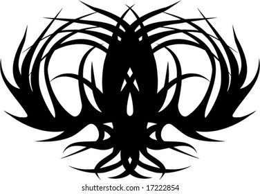 abstract bat-like celtic-like tattoo-like design element vector illustration