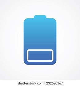 Abstract Battery charge level indicators, vector button pictogram illustration for websites (UI), applications (app), smartphones or tablets. Simple Flat Metro design style. ESP10