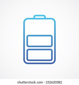 Abstract Battery charge level indicators, vector button pictogram illustration for websites (UI), applications (app), smartphones or tablets. Simple Flat Metro design style. ESP10