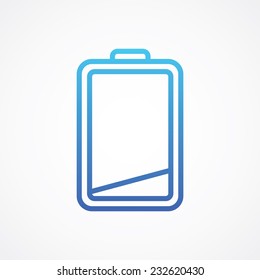 Abstract Battery charge level indicators, vector button pictogram illustration for websites (UI), applications (app), smartphones or tablets. Simple Flat Metro design style. ESP10