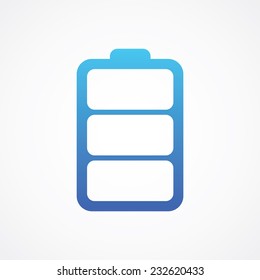 Abstract Battery charge level indicators, vector button pictogram illustration for websites (UI), applications (app), smartphones or tablets. Simple Flat Metro design style. ESP10