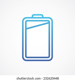 Abstract Battery charge level indicators, vector button pictogram illustration for websites (UI), applications (app), smartphones or tablets. Simple Flat Metro design style. ESP10
