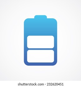 Abstract Battery charge level indicators, vector button pictogram illustration for websites (UI), applications (app), smartphones or tablets. Simple Flat Metro design style. ESP10