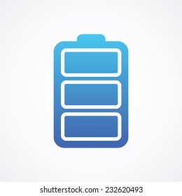 Abstract Battery charge level indicators, vector button pictogram illustration for websites (UI), applications (app), smartphones or tablets. Simple Flat Metro design style. ESP10