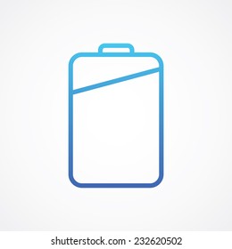 Abstract Battery charge level indicators, vector button pictogram illustration for websites (UI), applications (app), smartphones or tablets. Simple Flat Metro design style. ESP10