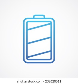 Abstract Battery charge level indicators, vector button pictogram illustration for websites (UI), applications (app), smartphones or tablets. Simple Flat Metro design style. ESP10