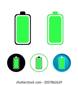 Conjunto de iconos de carga completa de la batería abstracta