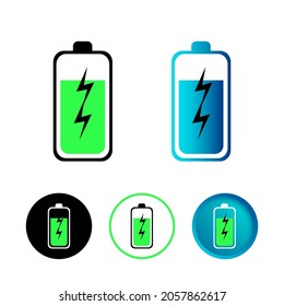 Abstract Battery Fast Charging Icon Set