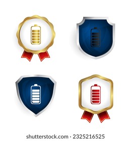 Abstract Battery High Charge Badge and Label Collection
