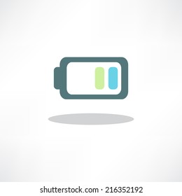 Abstract battery icon / button for websites (UI) or applications (app) for smartphones or tablets. Pictogram