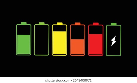 Abstract battery icon electronic icon simple on black background.