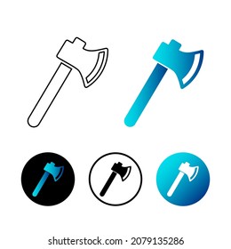 Abstract Battle Axe Icon Illustration