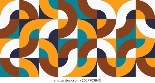 abstract bauhaus background design, seamless geometric background, abstract colorful pattern with retro color