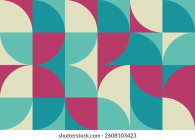 abstract bauhaus background design, seamless geometric background, abstract colorful pattern with retro color