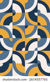 abstract bauhaus background design, seamless geometric background, abstract colorful pattern with retro color