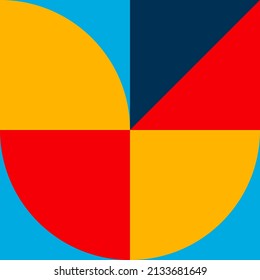 Resumen del vector de fondo bauhaus mínimo estilo 20s con figuras geométricas y formas circulo, triángulo. cuadrado. Ilustración del concepto de psicología humana y salud mental. 10 pasos