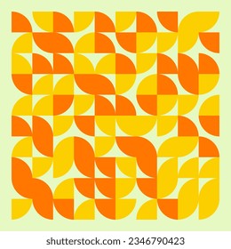 Abstract bauhaus background with yellow and orange colour. Bauhaus pattern style for banner, decoration, bakcdrop. Vector bauhaus pattern.