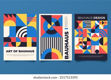 Abstraktes Bauhaus Cover Kollektion Vektordesign in Folge 10