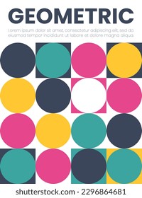 Abstract bauhaus elements shapes in modern geometric style for use as pattern, cover, banner, poster and contemporary art