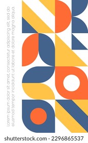 Abstract bauhaus elements shapes in modern geometric style for use as pattern, cover, banner, poster and contemporary art
