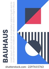 Abstract bauhaus elements shapes in modern geometric style for use as pattern, cover, banner, poster and contemporary art