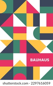 Abstract bauhaus elements shapes in modern geometric style for use as pattern, cover, banner, poster and contemporary art