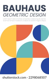 Abstract bauhaus elements shapes in modern geometric style for use as pattern, cover, banner, poster and contemporary art
