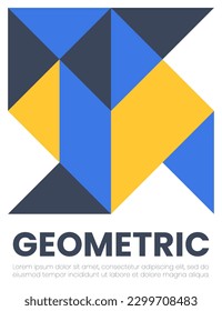 Abstract bauhaus elements shapes in modern geometric style for use as pattern, cover, banner, poster and contemporary art