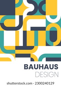 Resumen de los elementos bauhaus formas en estilo geométrico moderno para uso como patrón, cubierta, pancarta, afiche y arte contemporáneo