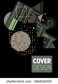 Resumen del fondo de patrón geométrico Bauhaus, círculo vectorial, diseño artístico de triángulo y líneas cuadradas. Diseños abstractos universales. Aplicable a cuadernos, planificadores, folletos, libros, catálogos, etc.