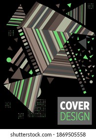 Resumen del fondo de patrón geométrico Bauhaus, círculo vectorial, diseño artístico de triángulo y líneas cuadradas. Diseños abstractos universales. Aplicable a cuadernos, planificadores, folletos, libros, catálogos, etc.