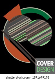 Resumen del fondo de patrón geométrico Bauhaus, círculo vectorial, diseño artístico de triángulo y líneas cuadradas. Diseños abstractos universales. Aplicable a cuadernos, planificadores, folletos, libros, catálogos, etc.