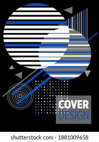Resumen del fondo de patrón geométrico Bauhaus, círculo vectorial, diseño artístico de triángulo y líneas cuadradas. Diseños abstractos universales. Aplicable a cuadernos, planificadores, folletos, libros, catálogos, etc.